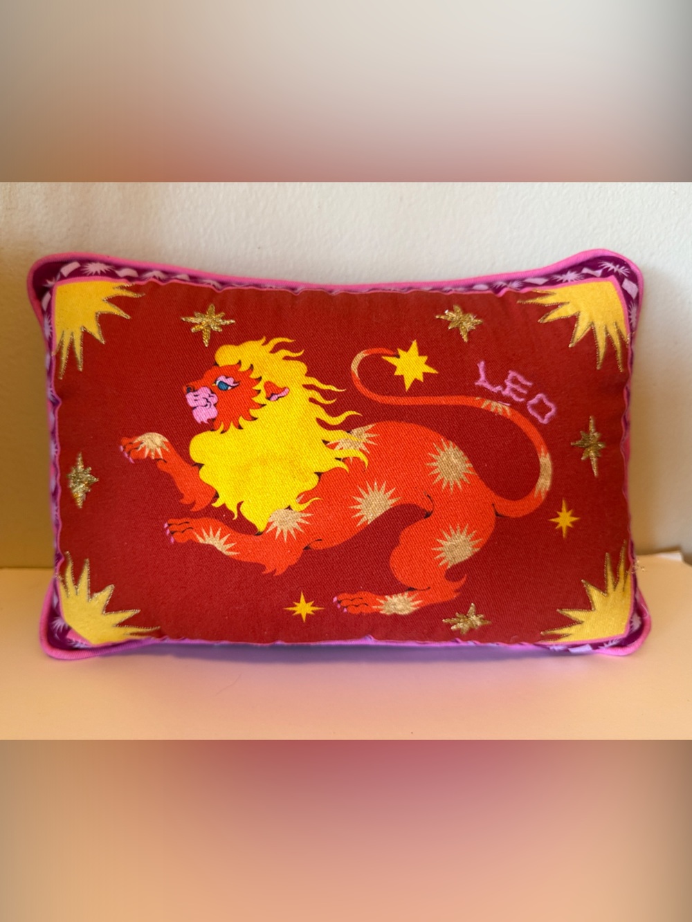 Lou Benesch x Anthropologie Mini Stargazer Embroidered Cotton Zodiac Pillow